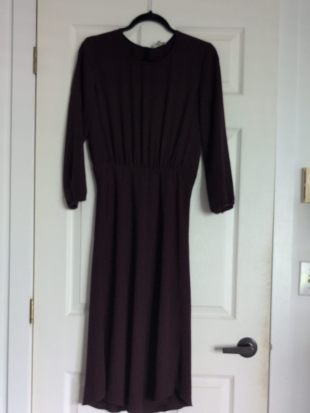 Wilfred Dark Purple Long Sleeve Midi Dress
